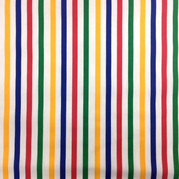 Multi Colour Stripe Polycotton 8mm